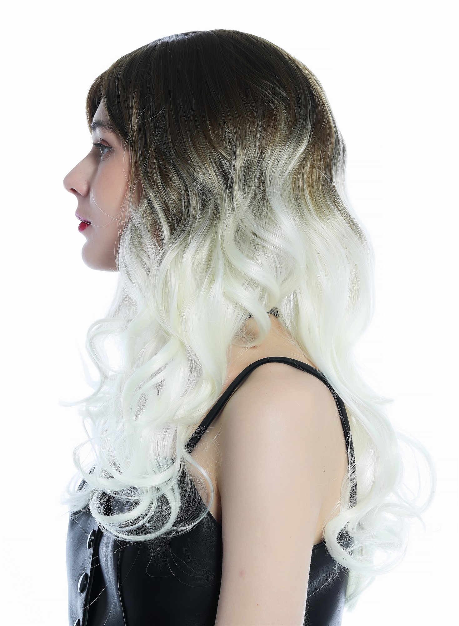 Ladies Women's Wig long slightly curled ombre brown to platinum ZM-1007, view 3, WIG ME UP: Your Perücken Online Shop Quality Wigs, Ladies, matte brown-platinum blonde gradient, curled, long