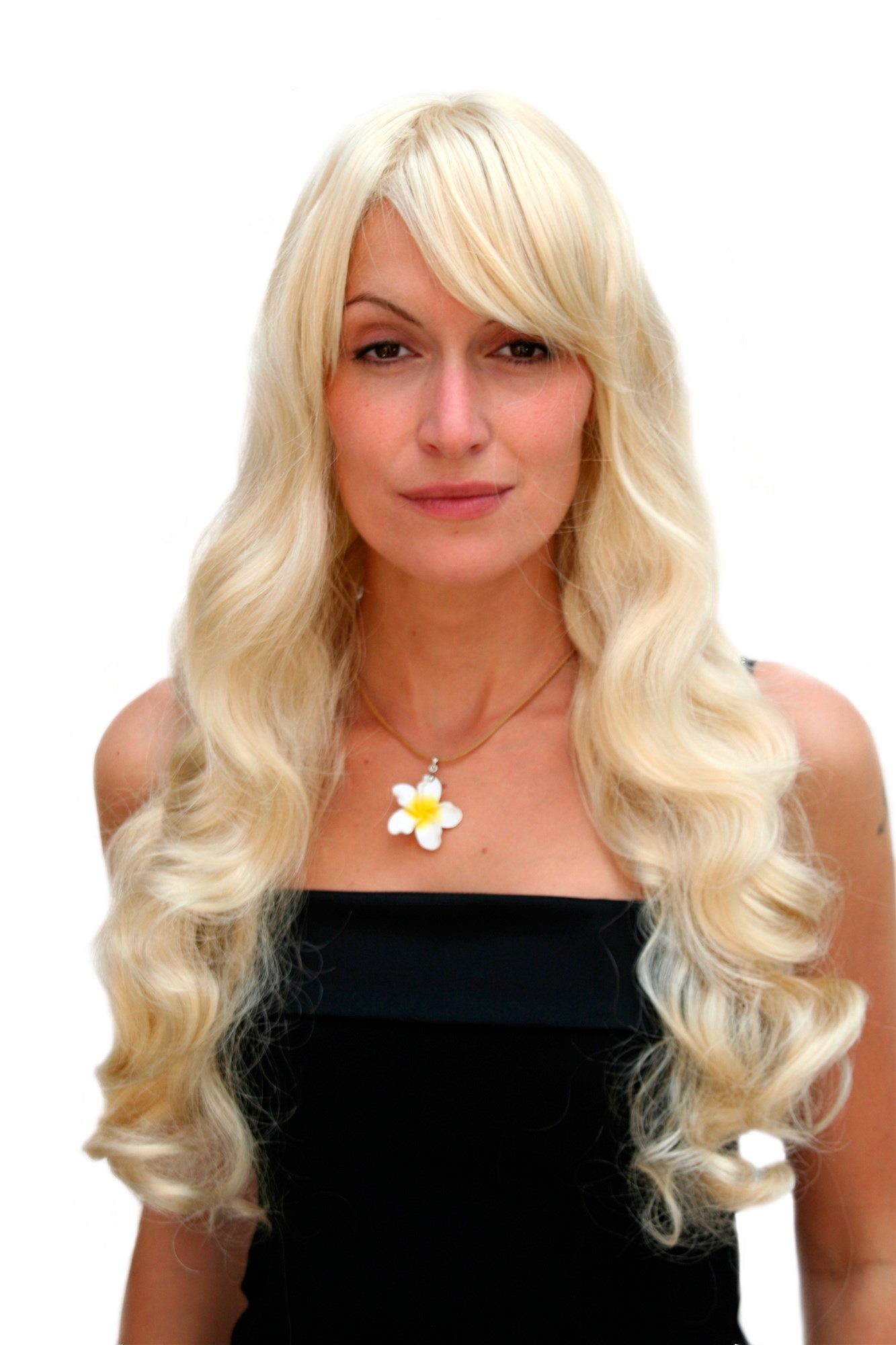 hochwertige Qualitätsperücken, Damen Perücke Hollywood Diva hellblond 9255-88E, Vorderansicht, WIG ME UP: Ihr Perücken Online Shop wellige Tressen-Perücke mit Kopfhaut-Imitat Gold-Lichtblond lange Haare für Damen