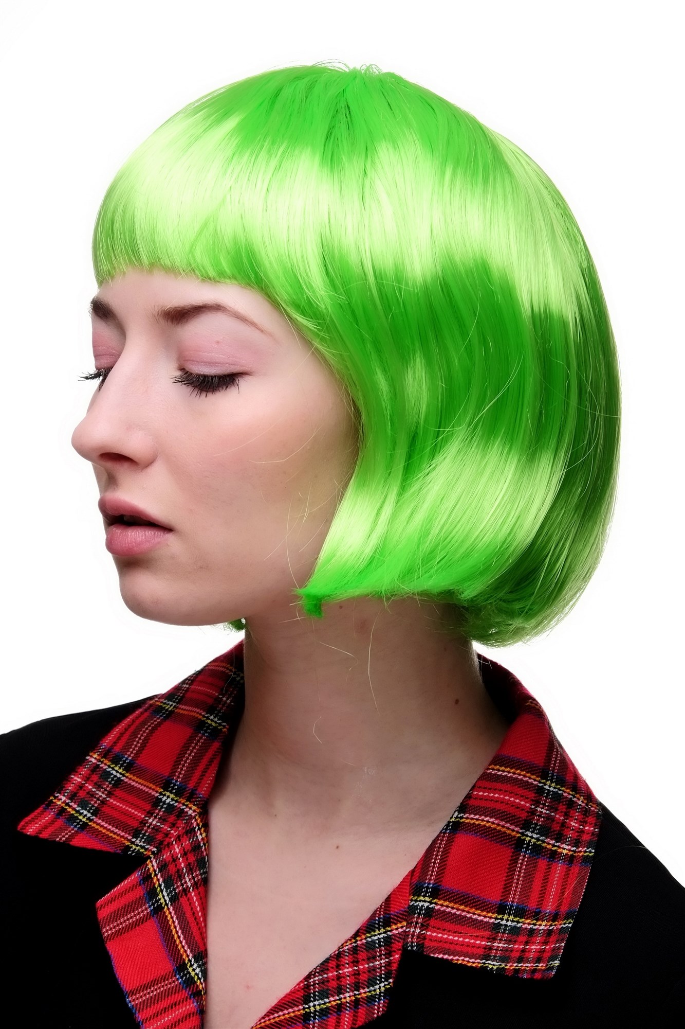 Party Halloween Disco lady women wig Bob fringe bangs short sexy green PW0114, view 2, WIG ME UP: Your Perücken Online Shop Party Wig, Ladies, Green, straight, short