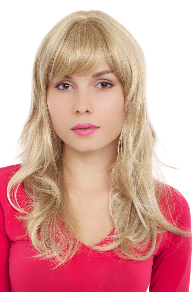 hochwertige Qualitätsperücken, Perücke Blond-Mix lang leicht wellig GFW242-24H613, Vorderansicht, WIG ME UP: Ihr Perücken Online Shop wellige Tressen-Perücke mit Kopfhaut-Imitat Blond lange Haare für Damen