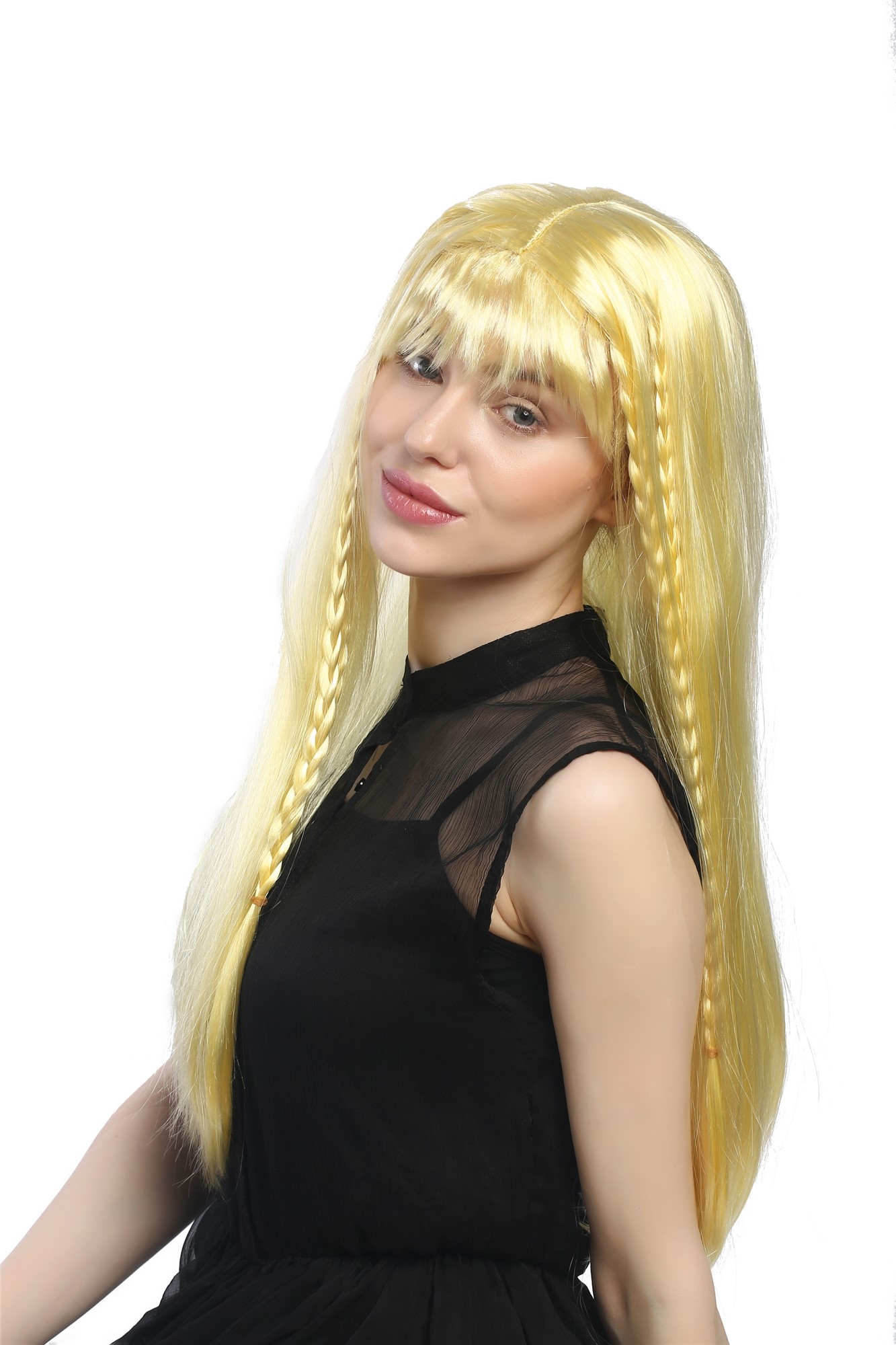 Party Wig, Ladies, Blonde,Yellow, Braided, long