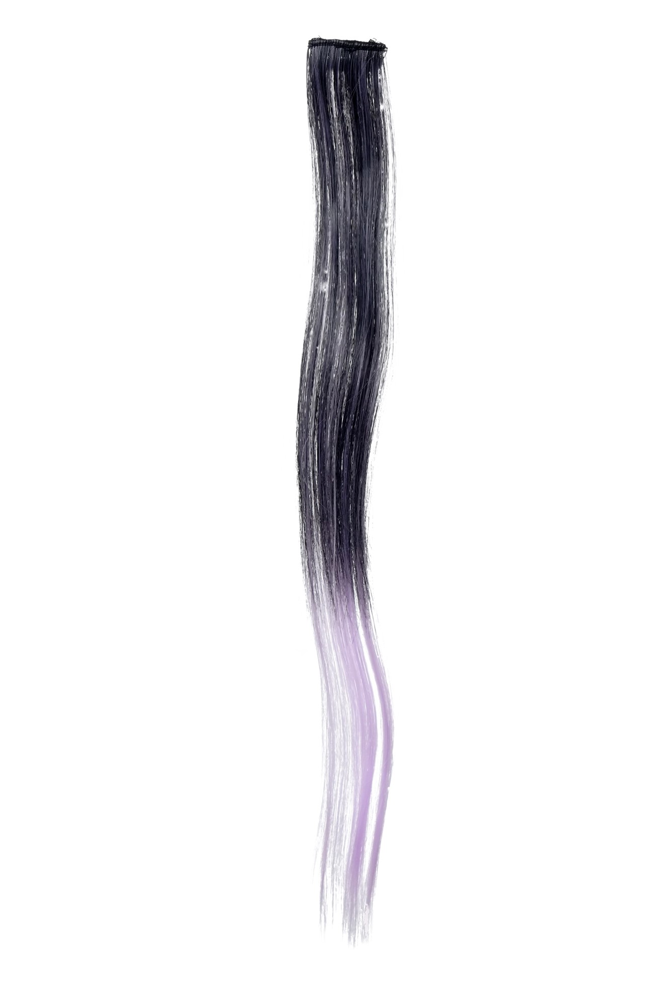 1 Clip-In Extension Strähne glatt 45 cm Ombre Schwarz Lila YZF-P1S18P-1BTTF2403A, Vorderansicht, WIG ME UP: Ihr Perücken Online Shop glatte Extensions Samtschwarz-Hellviolett-Mix 45 cm lang