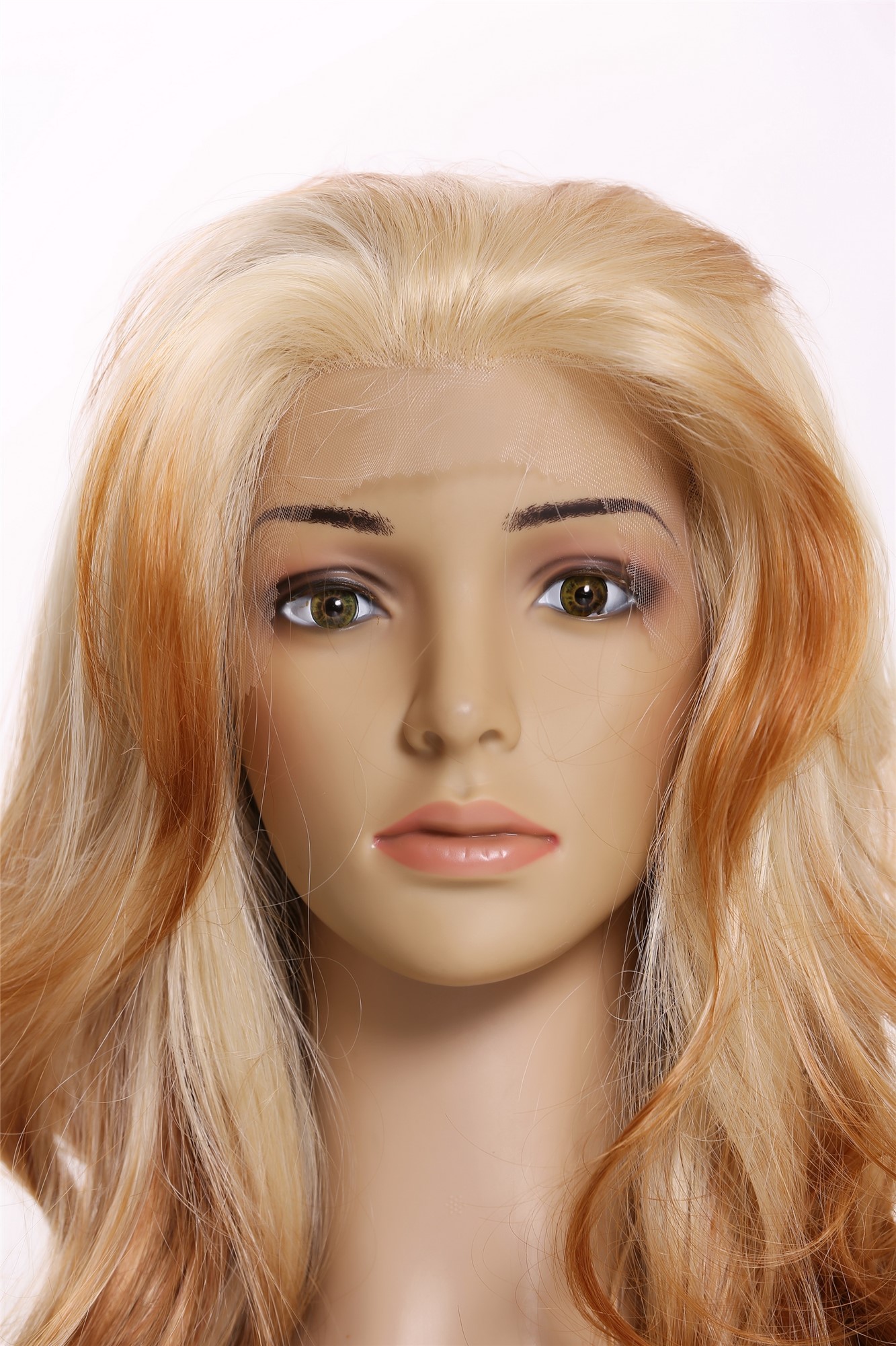 hochwertige Qualitätsperücken, Perücke Lang Gewellt Lace-Front Balayage Blond Braun Platin BIZ-B-LF-YG24BSP613/27/30/14, Ansicht 6, WIG ME UP: Ihr Perücken Online Shop lockige Tressen-Perücke Goldblond-Platinblond-Erdbeerblond-Kupferbraun-Hellbraun-Mix lange Haare für Damen