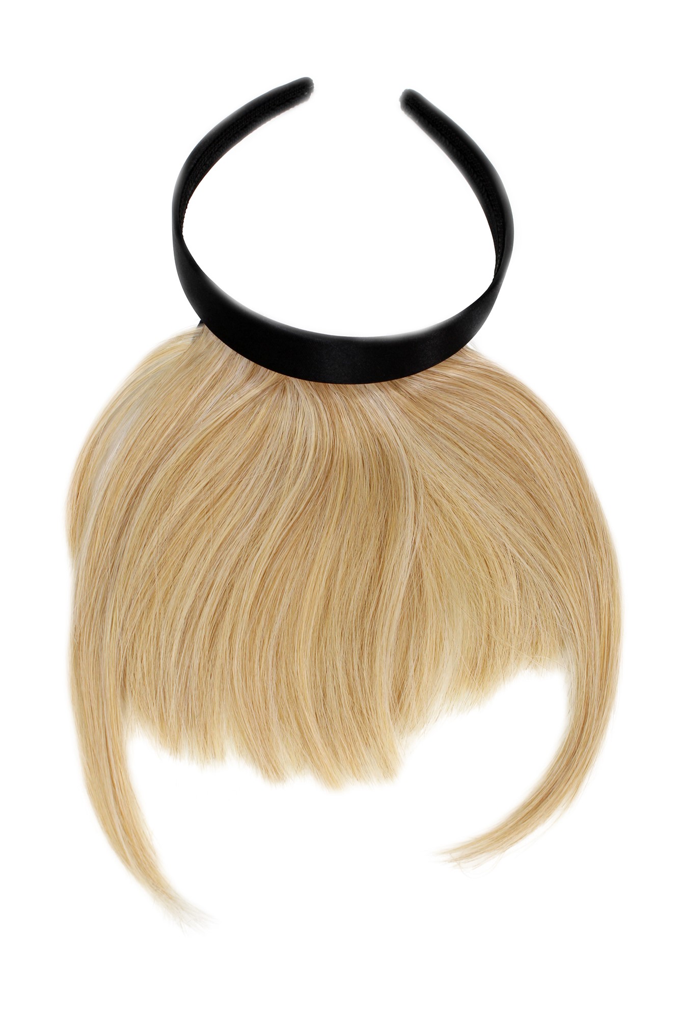 Hair Piece Clip in Bangs Fringe with hair circlet long framing strands HIGH  synthetic BLOND, front view, WIG ME UP: Your Perücken Online Shop Clip-In Bang, light blonde, straight, short