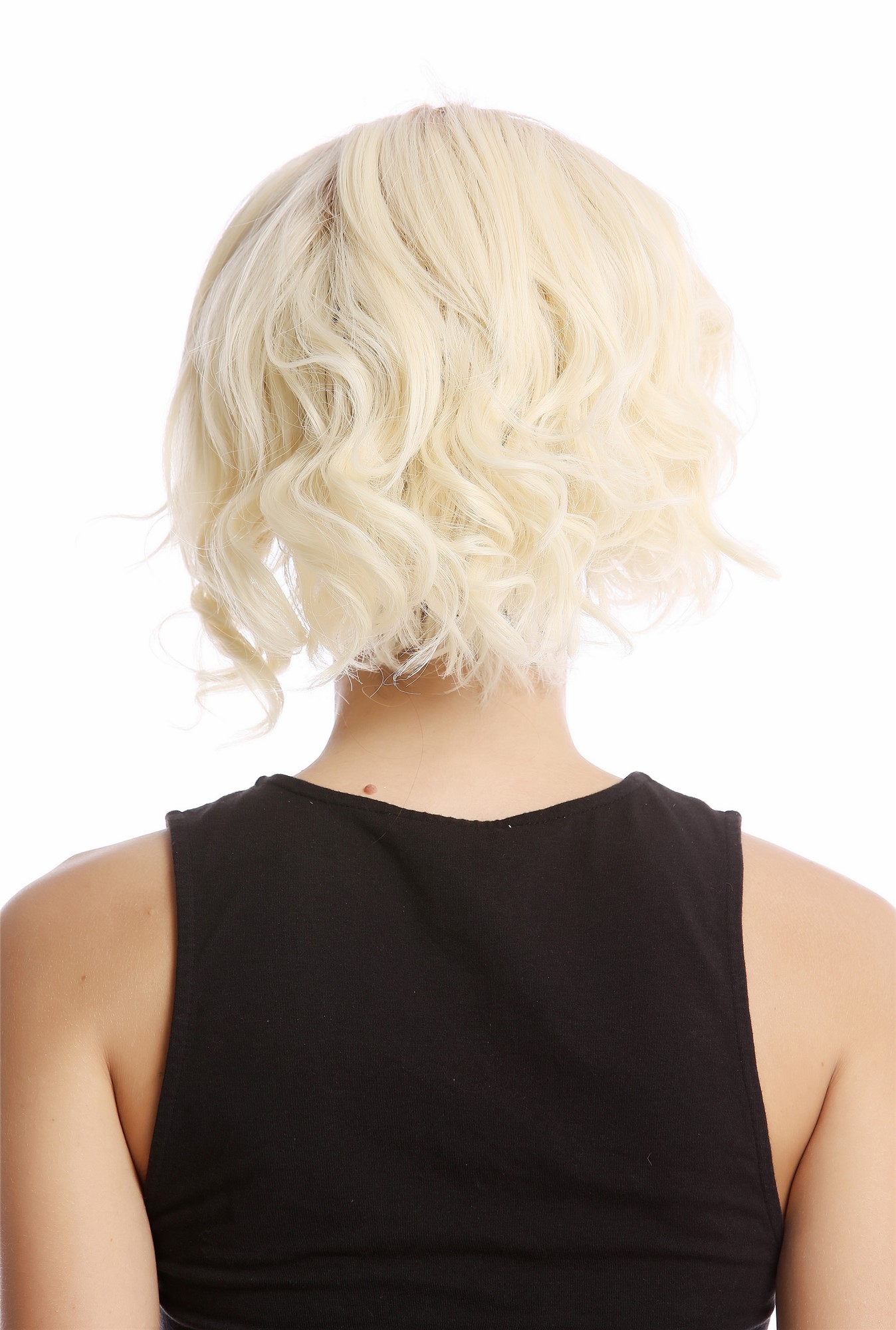 YZF-4359-613 Lady  Wig short Longbob Bob middle parting wavy blond platinum mix, view 3, WIG ME UP: Your Perücken Online Shop Quality Wigs, Ladies, platinum blonde, wavy, short
