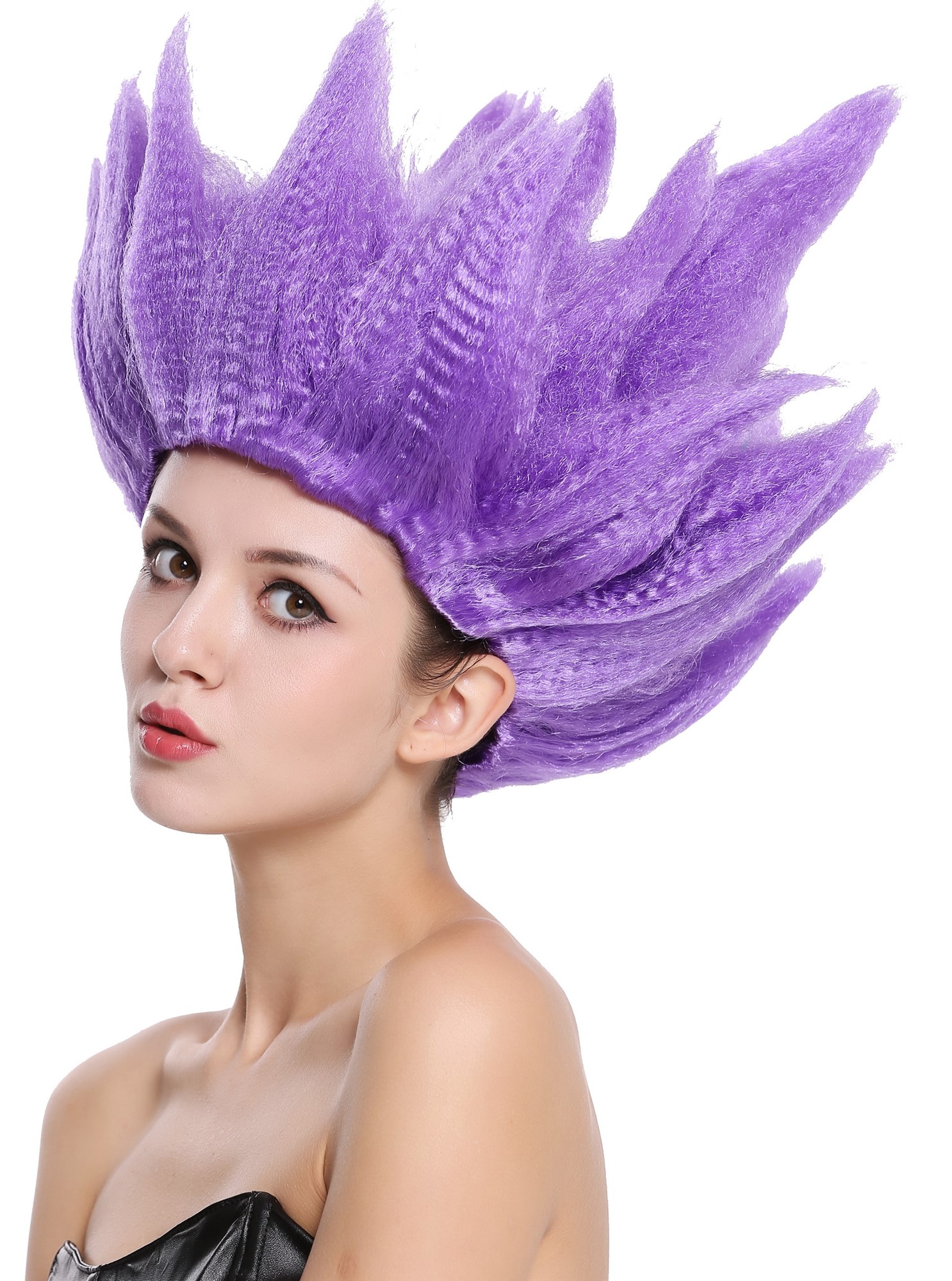Lady Gents Man Party Wig Demon Devil Flower Fairy Storm purple teased high 91062, view 8, WIG ME UP: Your Perücken Online Shop Party Wig, Unisex, Purple, wavy, short