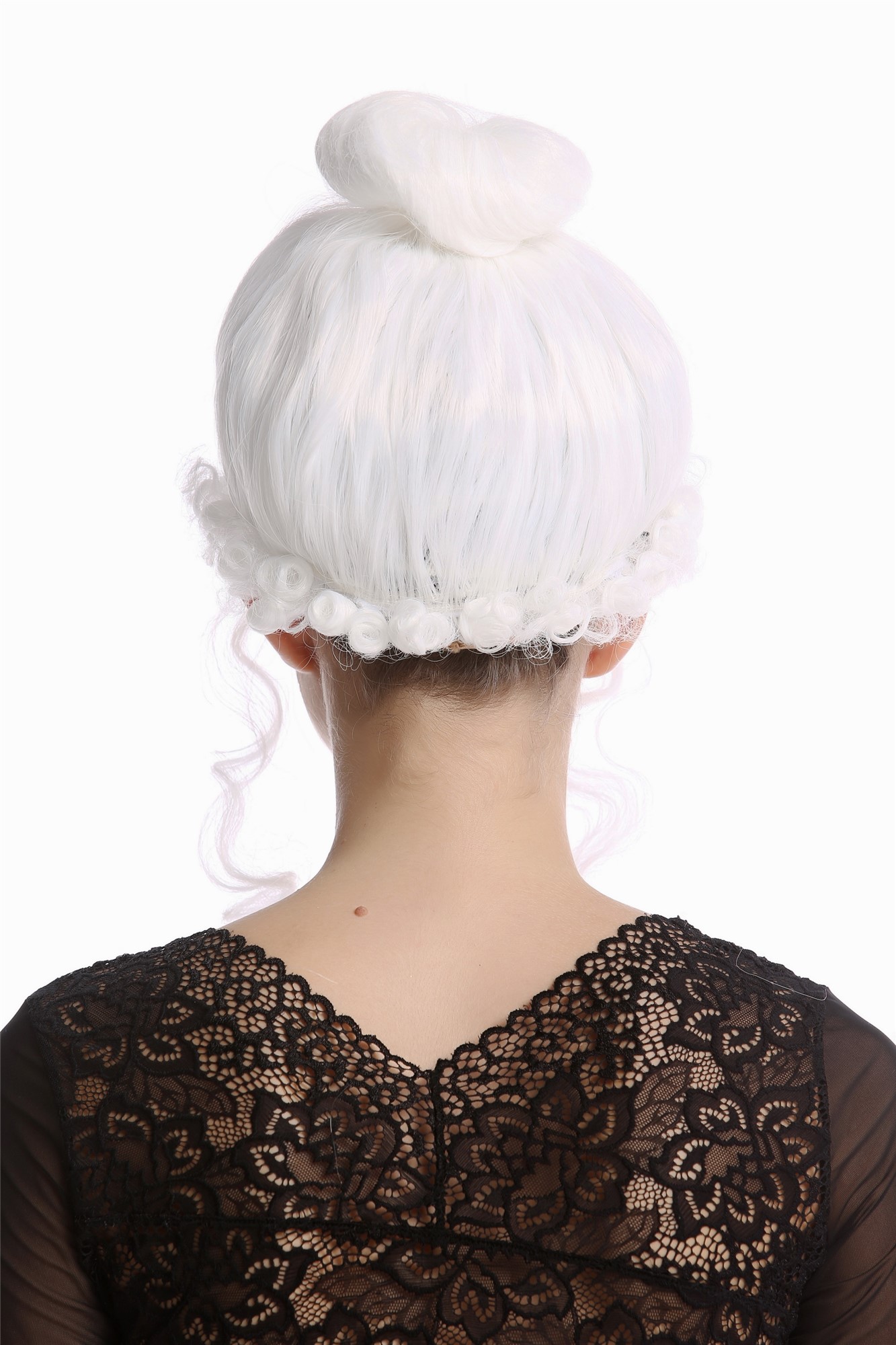 68539-P60white historic Victorian Georgian Renaissance Baroque Queen Noble beehive ringlets, view 3, WIG ME UP: Your Perücken Online Shop Party Wig, Ladies, White, curled, short