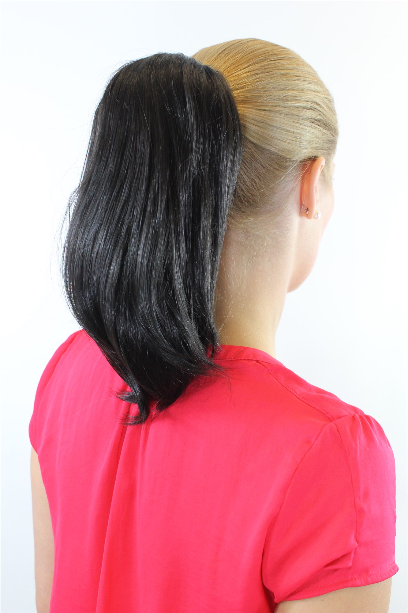 Ponytail Hairpiece extension butterfly clamp short straight dark brown 10" 15-9, view 3, WIG ME UP: Your Perücken Online Shop Ponytails, dark brown, straight, short