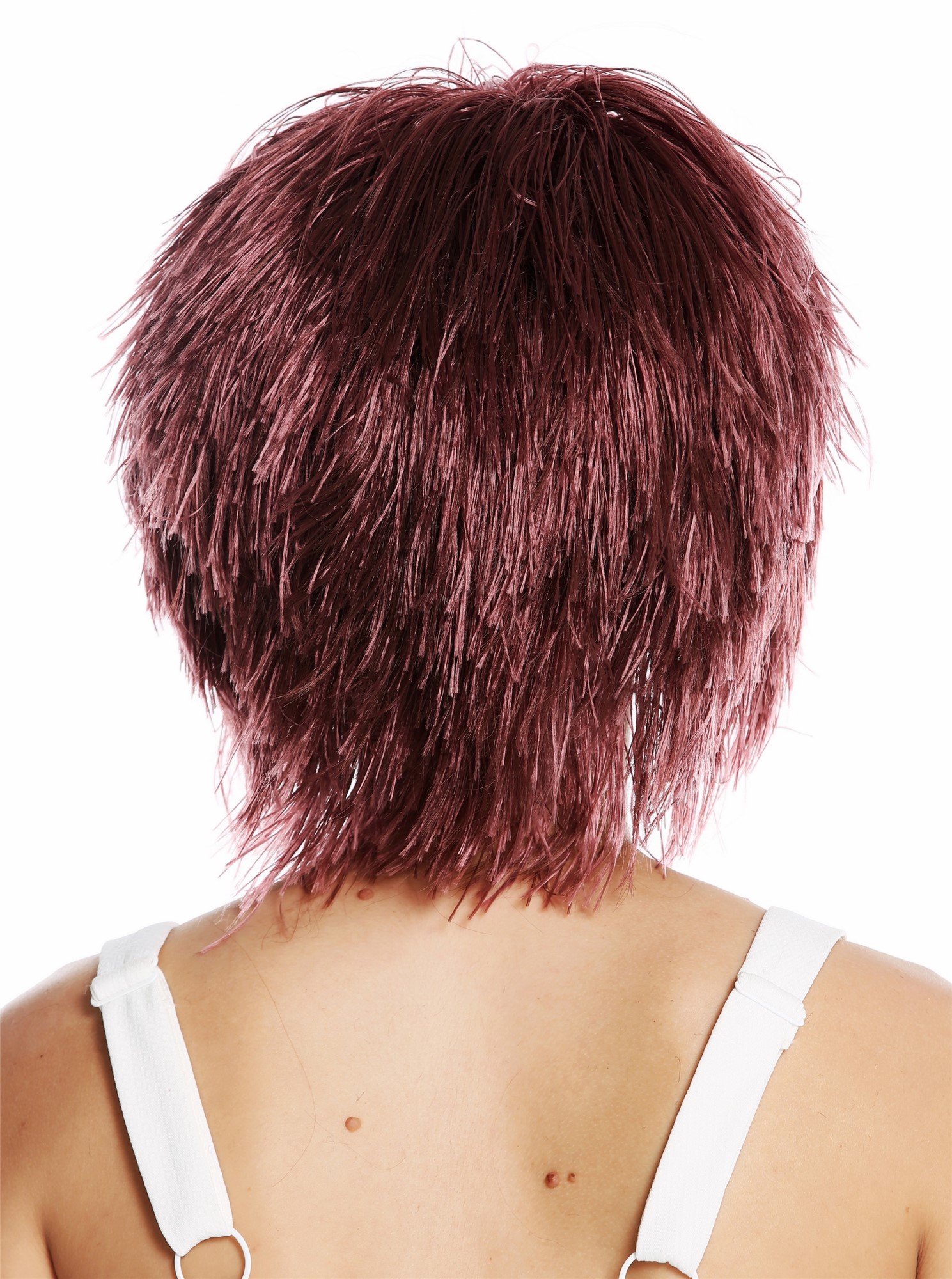 wellige Party Perücke Weinrot kurze Haare Unisex