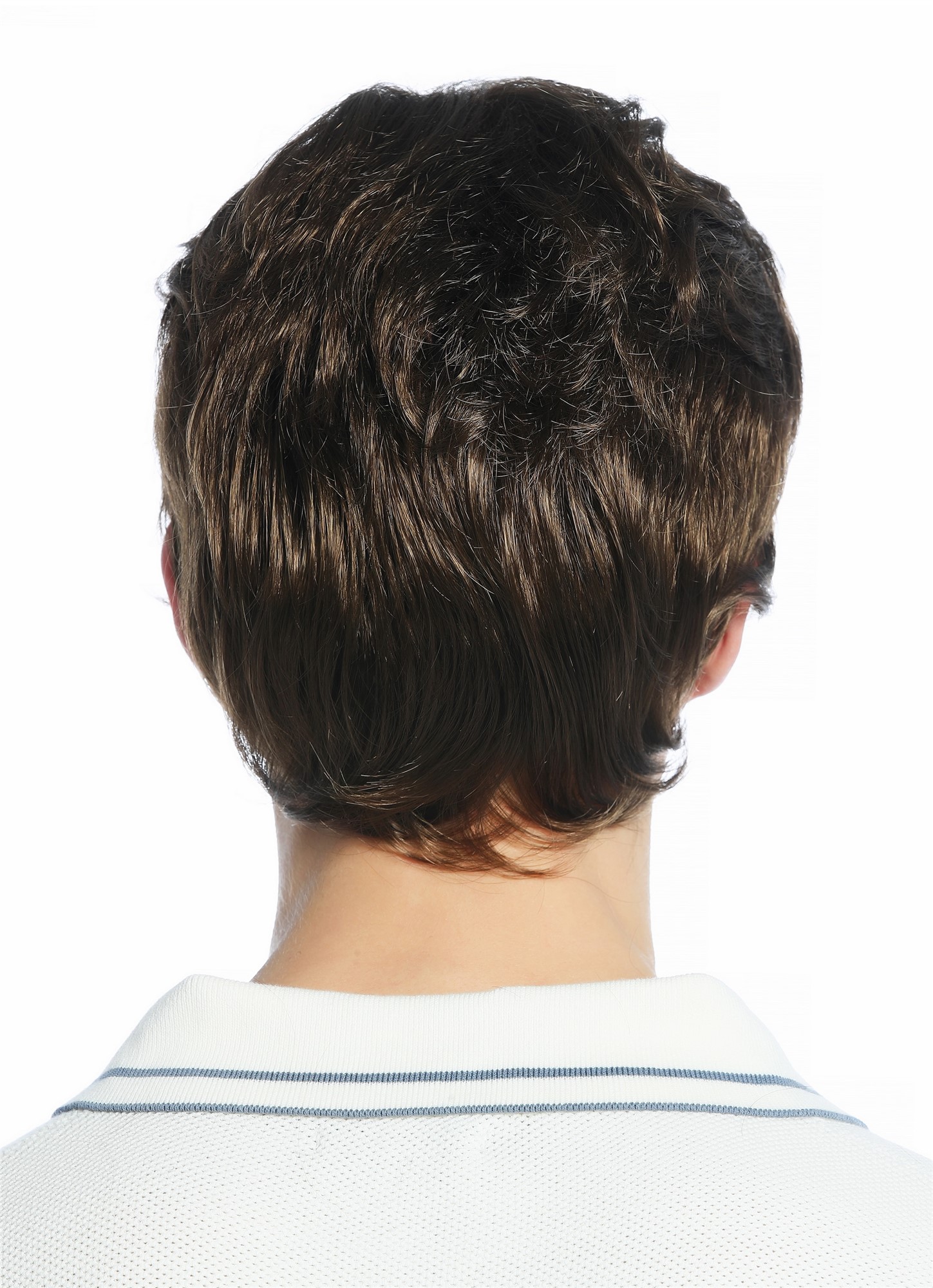 hochwertige Qualitätsperücken, Perücke kurz leicht wellig Mittelbraun DW1335-10, Ansicht 6, WIG ME UP: Ihr Perücken Online Shop lockige Tressen-Perücke Mittelbraun kurze Haare für Unisex