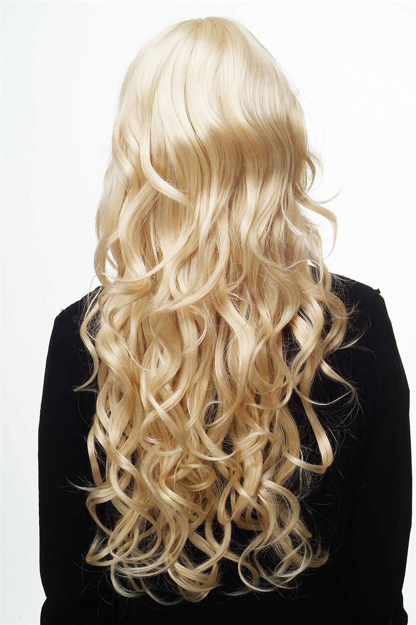 hochwertige Qualitätsperücken, Perücke lang wallendes Haar wellig leicht lockig Hell-Goldblond-Mix 9204S-LG26, Ansicht 4, WIG ME UP: Ihr Perücken Online Shop lockige Tressen-Perücke mit Kopfhaut-Imitat Hellblond-Goldblond-Mix lange Haare für Damen