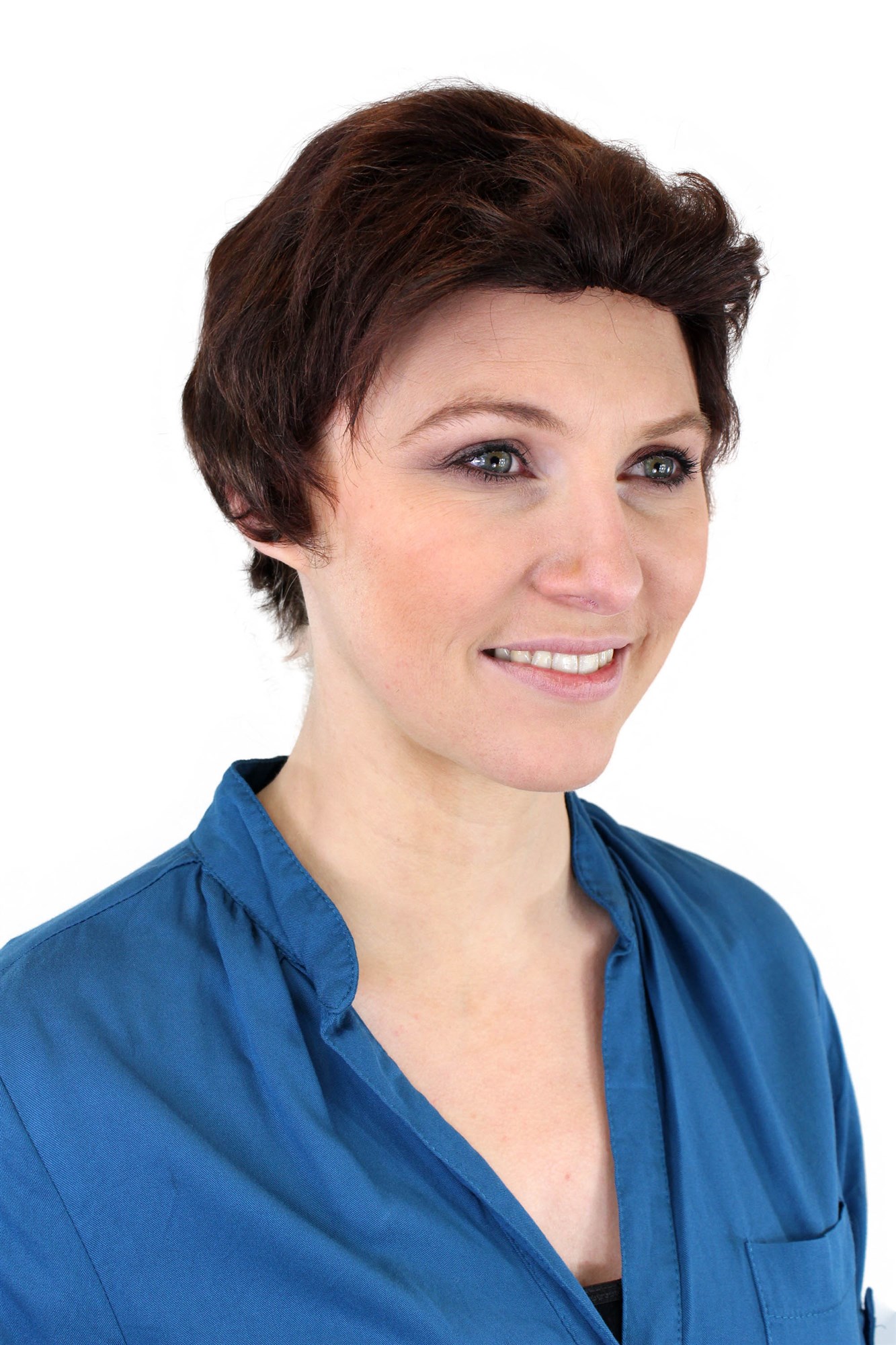 DB205HH-2T33 Lady  Wig 100% Human hair short quiff like parting mahogany brown mix, view 7, WIG ME UP: Your Perücken Online Shop Quality Wigs, Ladies, Brown, wavy, short, 100% Human Hair
