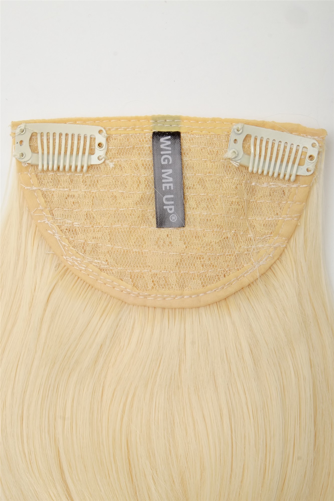 Clip-In Pony Scheitel hitzebeständig Faser Blond Hellblond YZF-3038-88, Ansicht 3, WIG ME UP: Ihr Perücken Online Shop glatter Clip-In Pony Lichtblond 17 cm lang