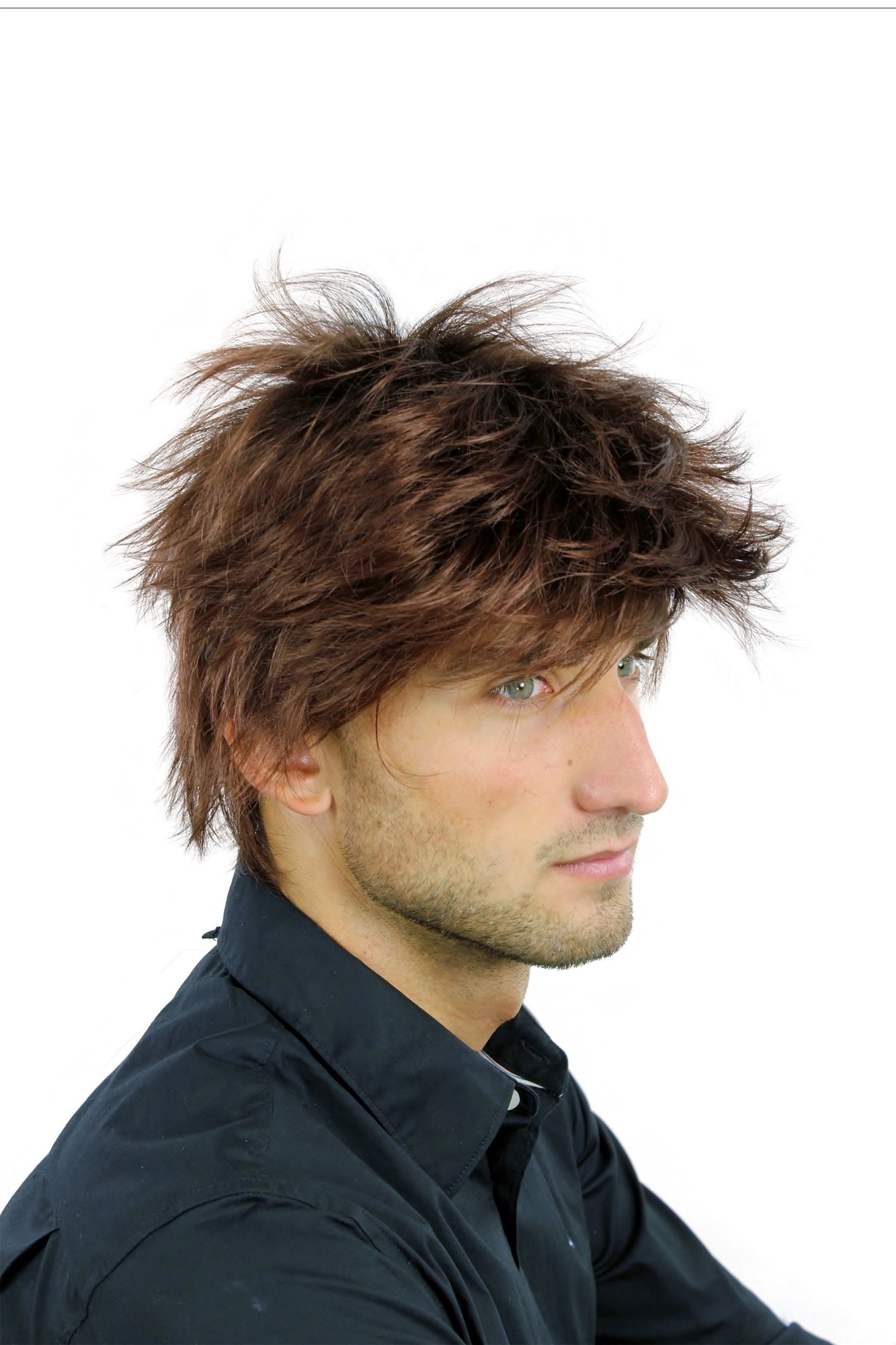 WL-2052A-4T33 Men Gents  Wig short wild youthful mahogany brown mix, view 4, WIG ME UP: Your Perücken Online Shop Quality Wigs, Men, chestnut, wavy, short