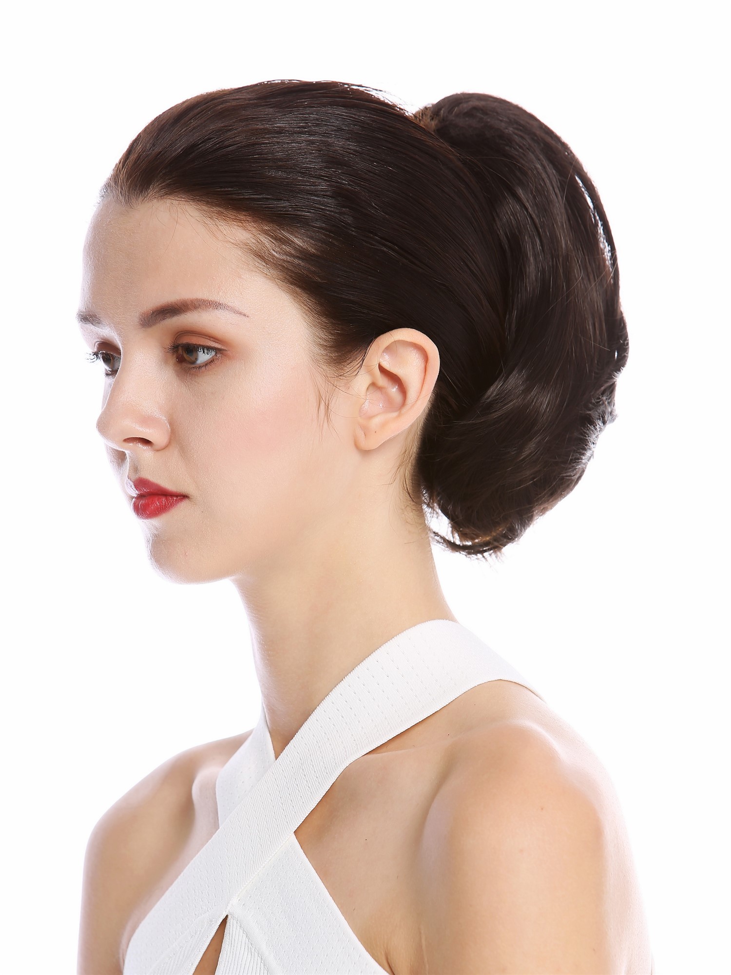 Ponytail Hairpiece very short straight but voluminous dark brown N869, view 3, WIG ME UP: Your Perücken Online Shop Ponytails, dark brown, curled, short