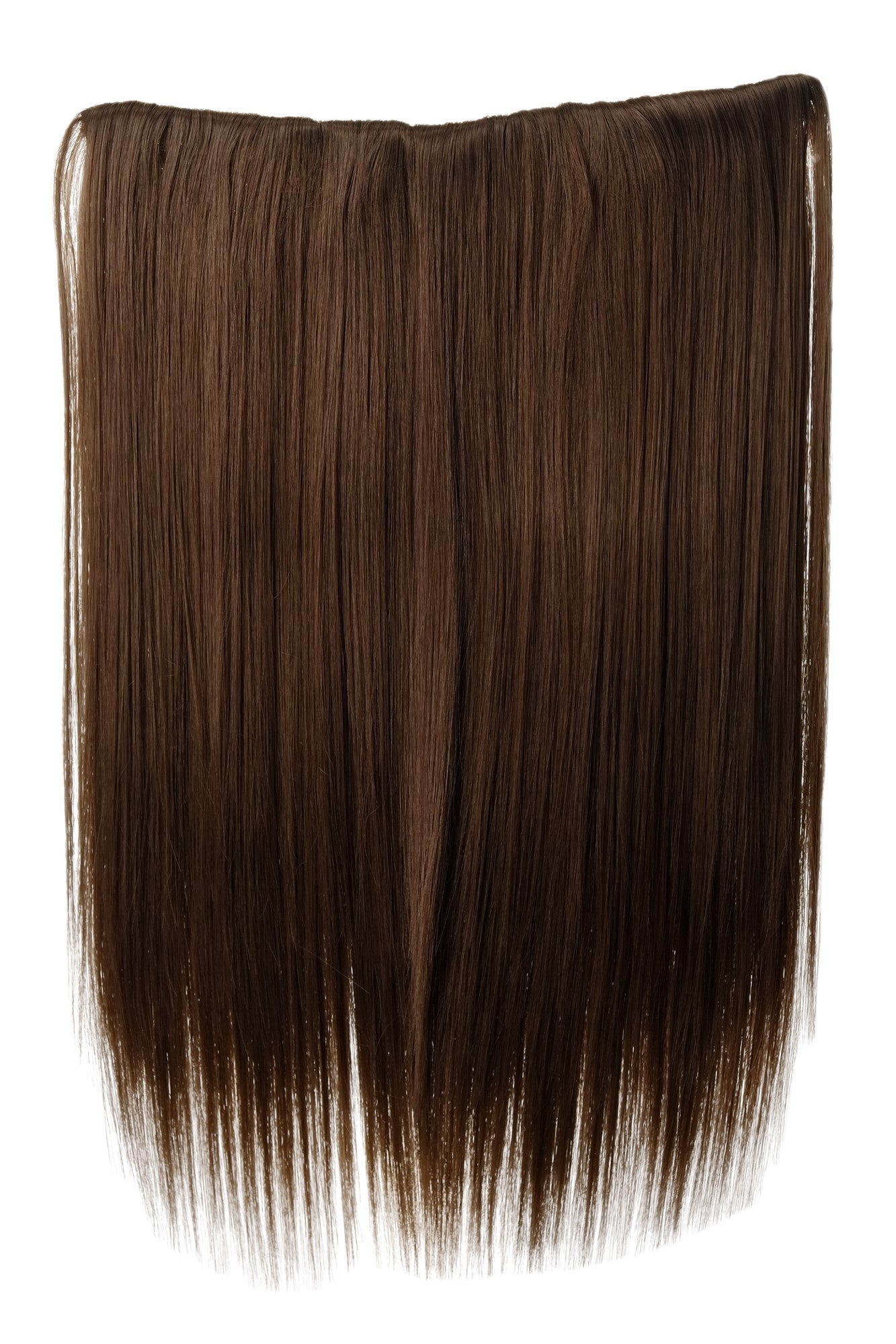 Haarteil Haarverlängerung 5 Clips glatt Braun Goldbraun L30173-12, Vorderansicht, WIG ME UP: Ihr Perücken Online Shop glatte Halbperücke Goldbraun 45 cm lang