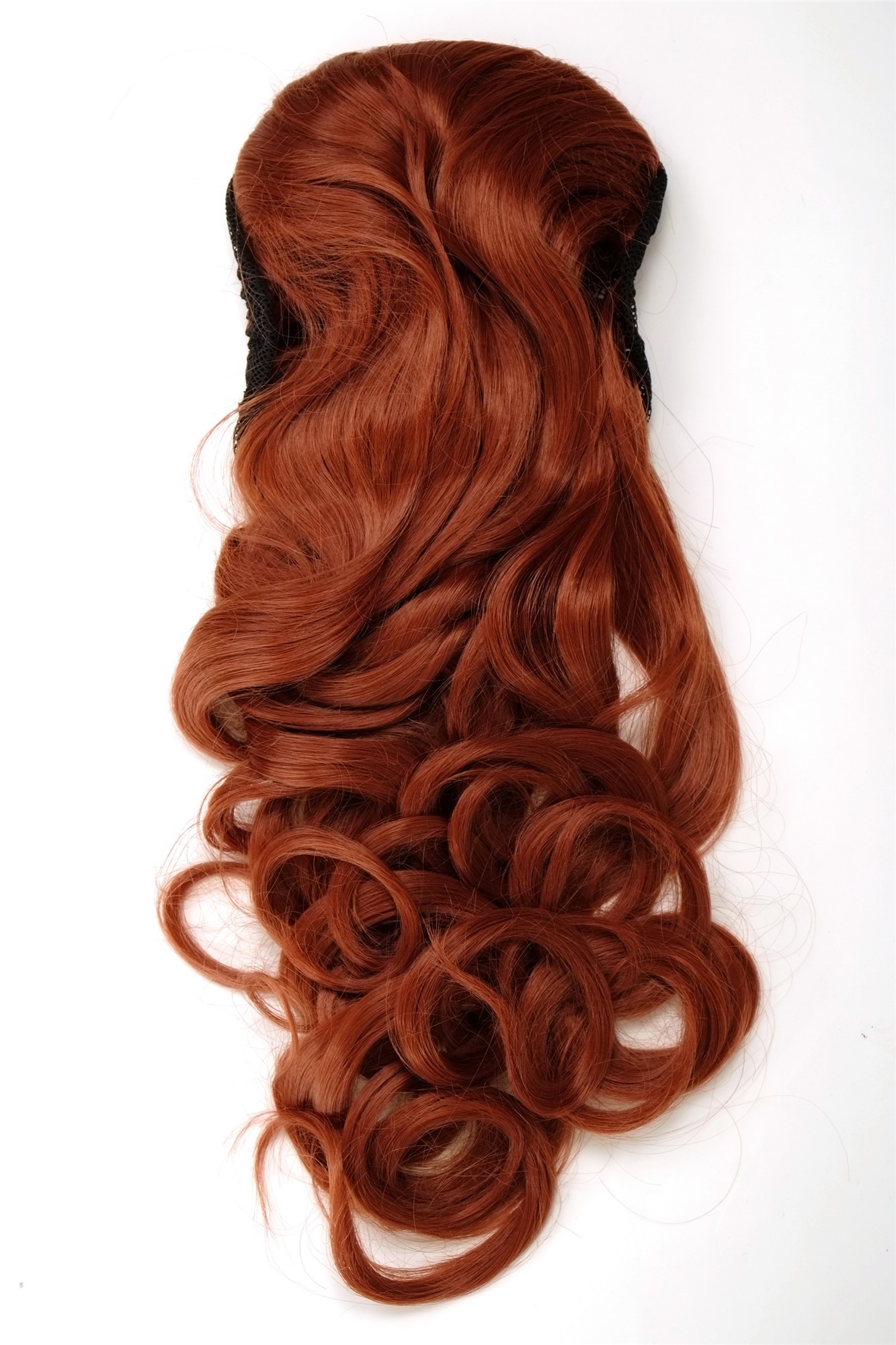 Hairpiece PONYTAIL with combs and elastic draw string curly voluminous very long dark copper red, view 3, WIG ME UP: Your Perücken Online Shop Ponytails, copper, curled, long