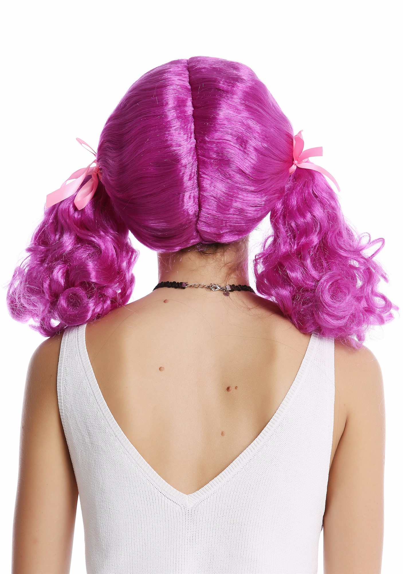 günstige Party Perücke, Perücke Lolita Zöpfe lockig lila 2466-ZA51, Ansicht 4, WIG ME UP: Ihr Perücken Online Shop lockige Party Perücke Lila schulterlange Haare Unisex