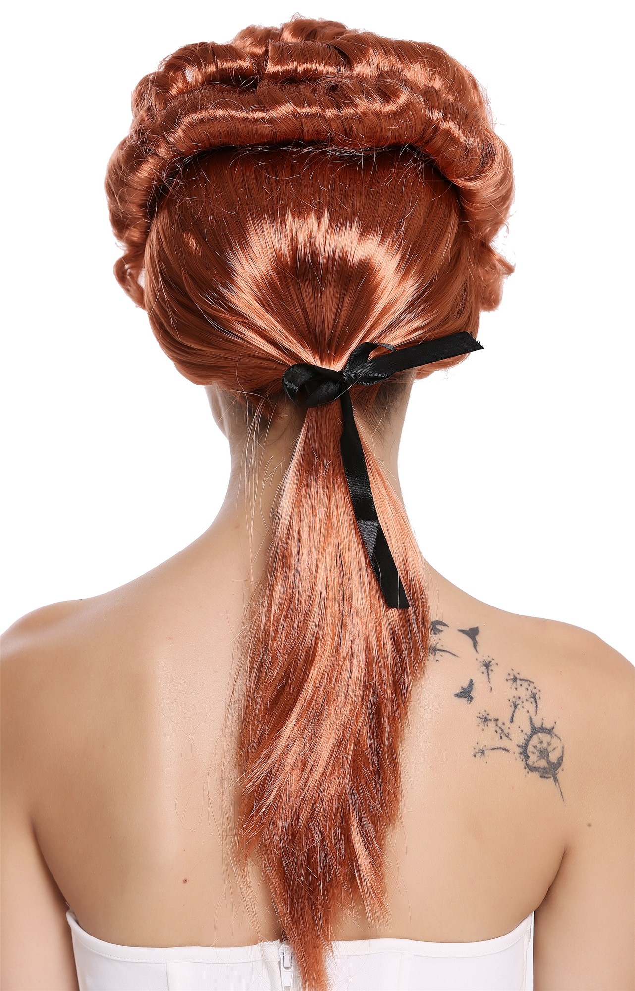 Party wig men baroque Lord Judge Poet Noble red curls ponytail  DH1126, view 7, WIG ME UP: Your Perücken Online Shop Party Wig, Men, Red, curled, shoulder-length