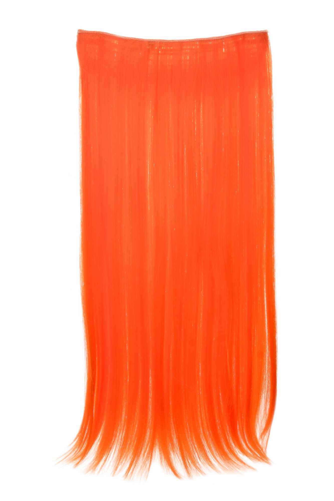 glatte Halbperücke Neonorange 60 cm lang