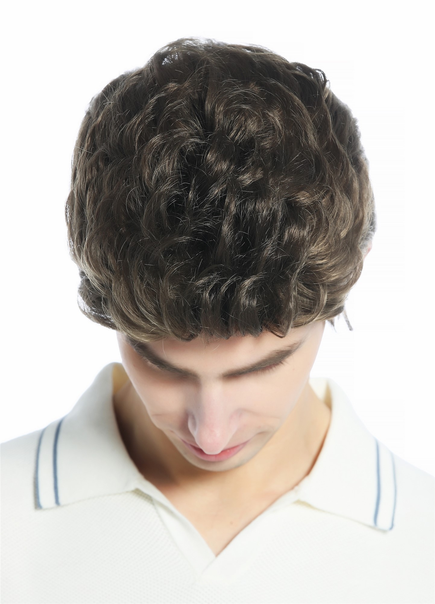 hochwertige Qualitätsperücken, Perücke unisex kurz leicht gewellt Tolle Braun DW1333A-18, Ansicht 4, WIG ME UP: Ihr Perücken Online Shop wellige Tressen-Perücke Mittelbraun kurze Haare für Unisex