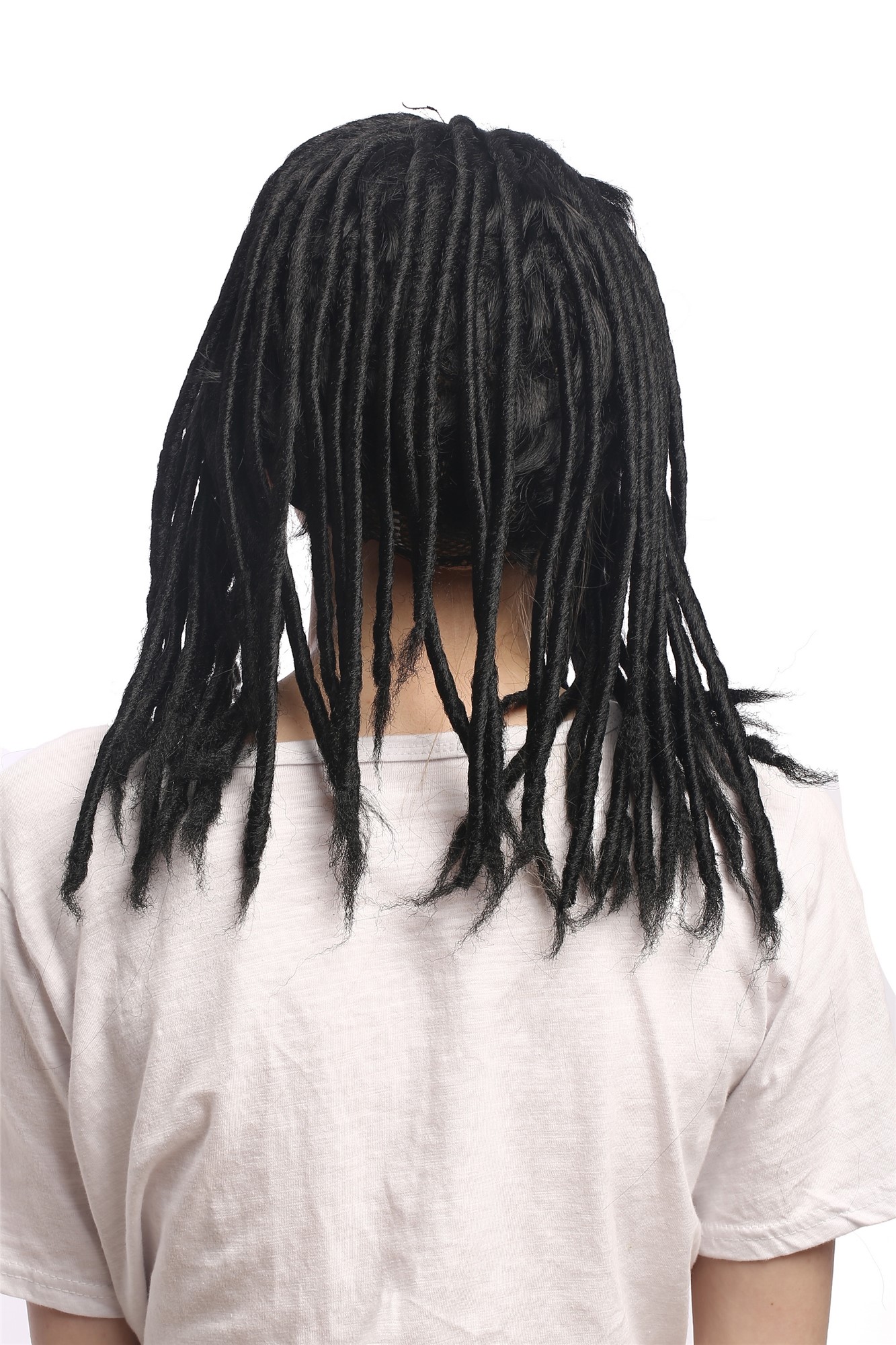 günstige Party Perücke, Perücke Dreadlocks Rasta Dreads Schwarz 90674-ZA103, Ansicht 4, WIG ME UP: Ihr Perücken Online Shop lockige Party Perücke Schwarz schulterlange Haare Unisex