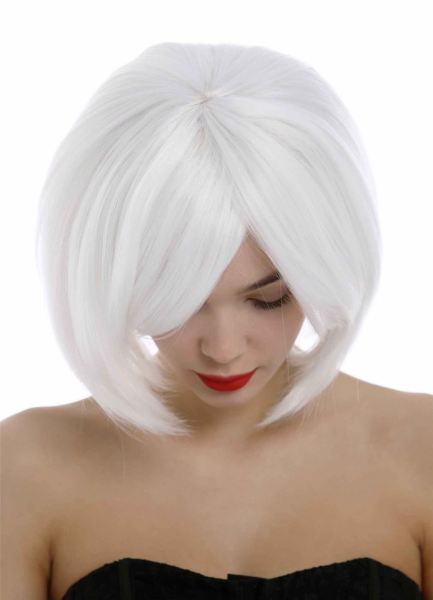 Lady Women wig cosplay short frayed Bob style parting white 1215, view 6, WIG ME UP: Your Perücken Online Shop Quality Wigs, Ladies, blossom white, straight, short