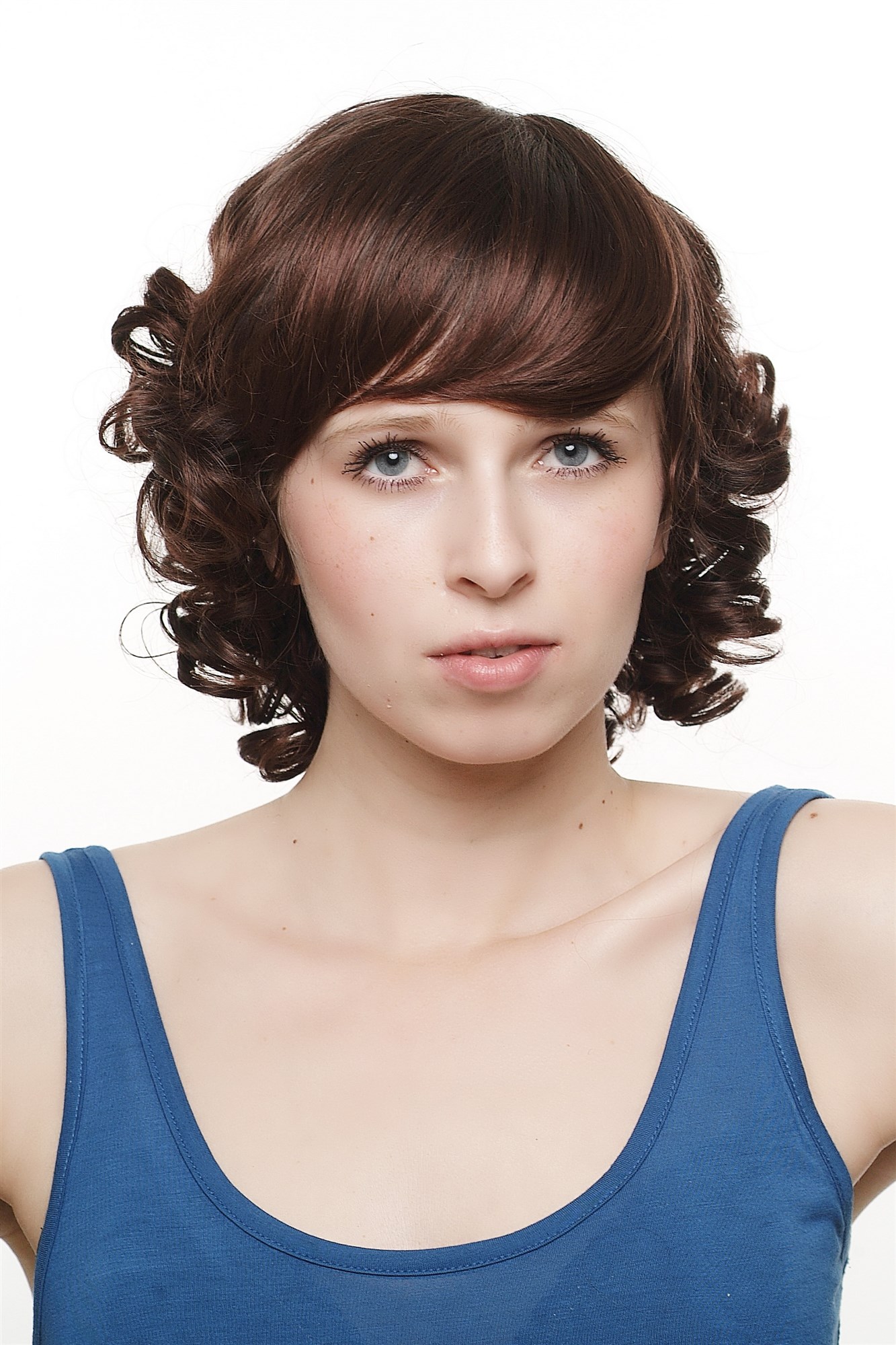 Lady  Wig extravangant postmodern ultra-stylish curl short brown mix mahogany SA031-2T33, view 2, WIG ME UP: Your Perücken Online Shop Quality Wigs, Ladies, black-brown-mahogany brown, curled, short