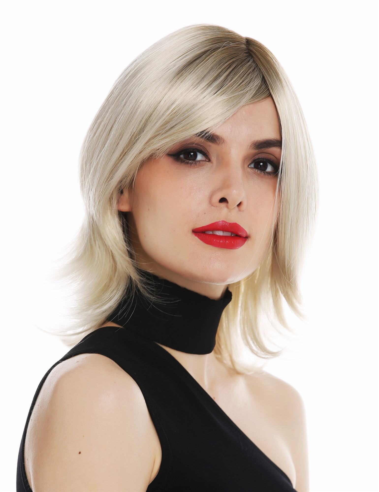 Quality Wigs, Ladies, blonde-brown mix, straight, shoulder-length