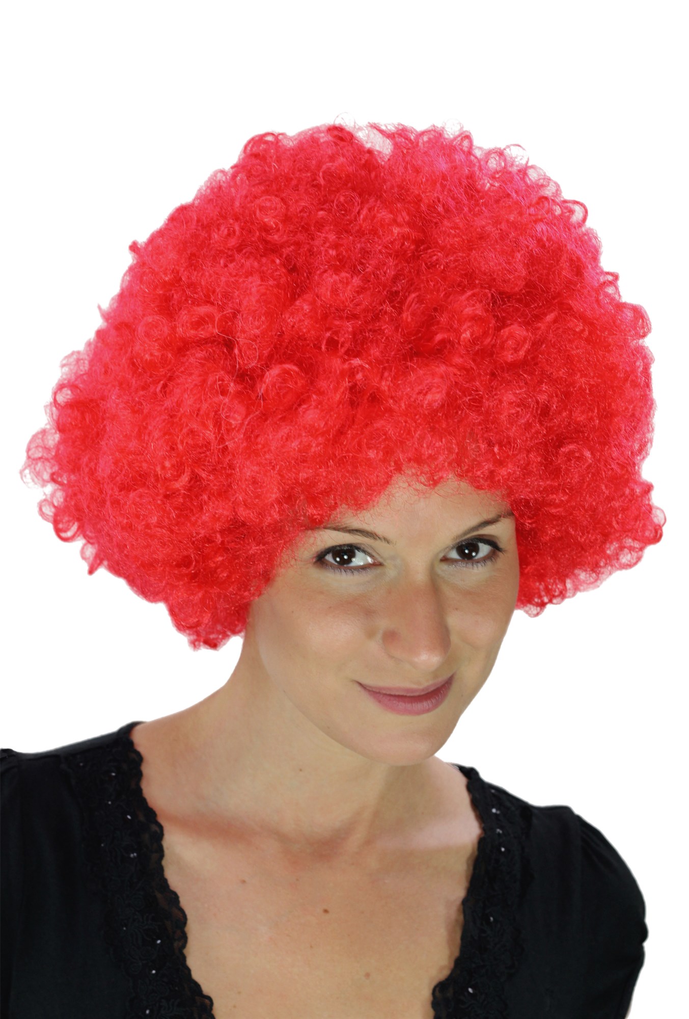 Party Wig, Unisex, bright red, curled, short