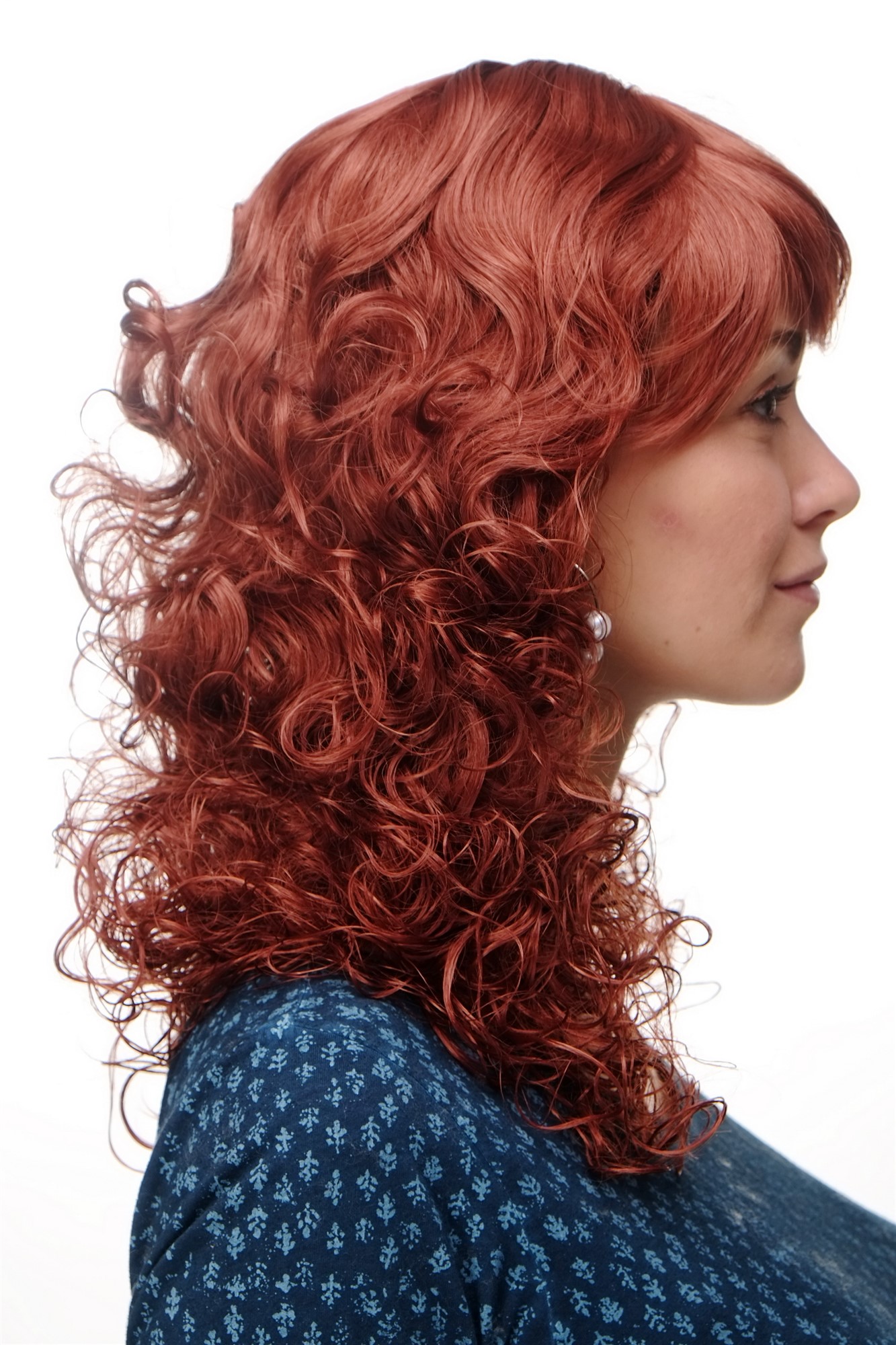 hochwertige Qualitätsperücken, Perücke Kupferrot Märchenhaft Romantisch MC008-130, Ansicht 3, WIG ME UP: Ihr Perücken Online Shop lockige Tressen-Perücke mit Kopfhaut-Imitat Kupferrot schulterlange Haare für Damen