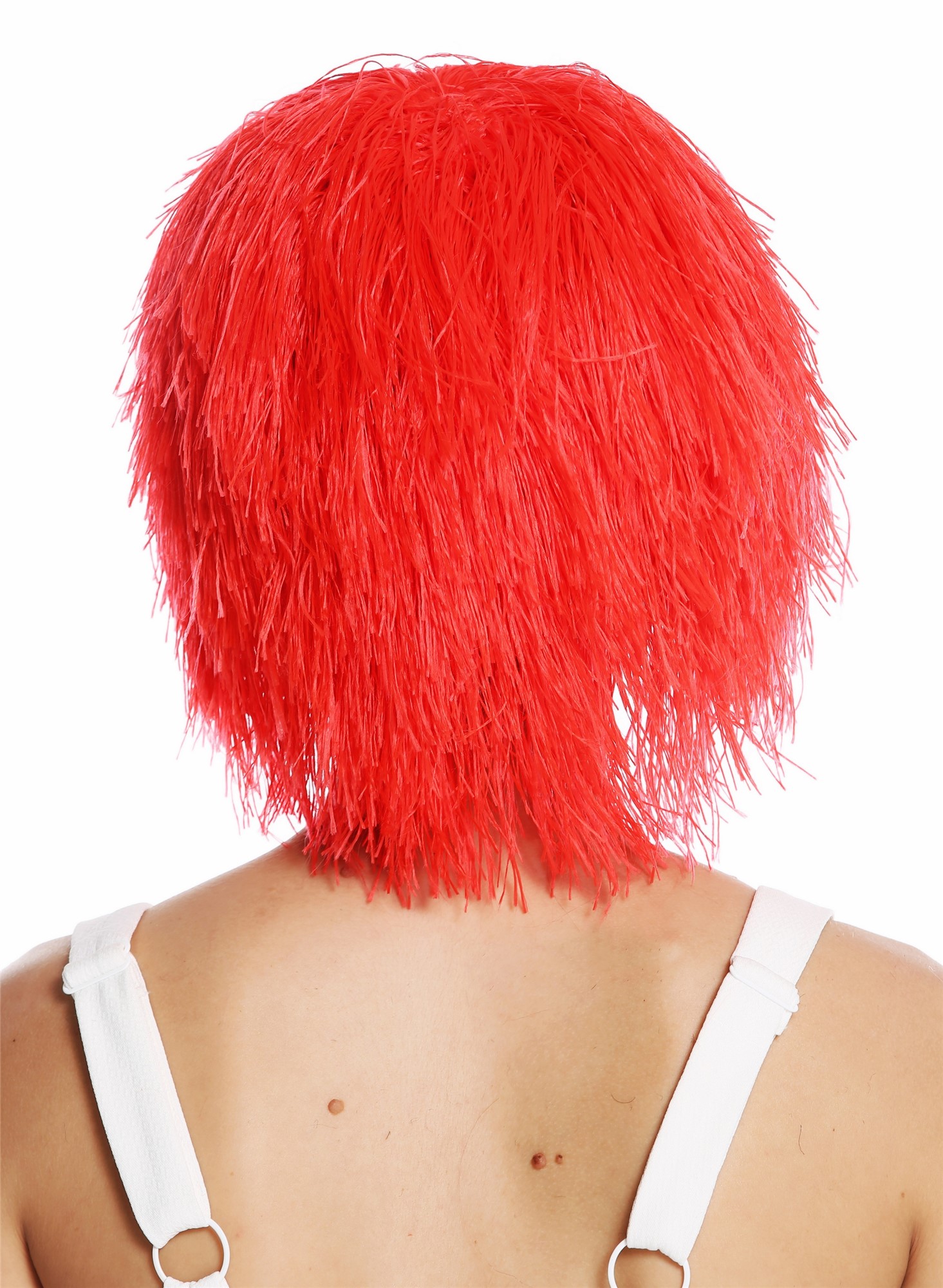 Party Wig, Unisex, bright red, wavy, short