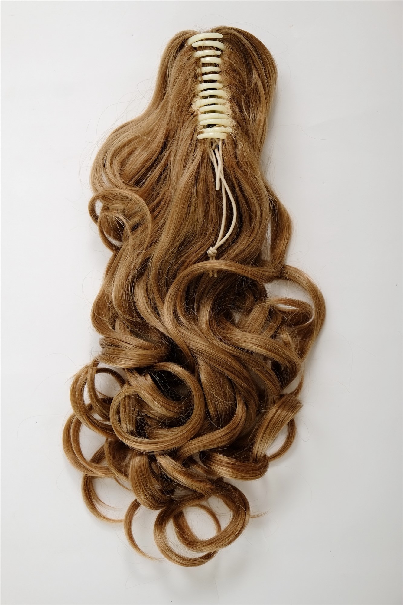 SA09-26C Hairpiece PONYTAIL extension VERY long BEAUTIFUL wavy slightly curly curls dark blond 20", view 3, WIG ME UP: Your Perücken Online Shop Ponytails, golden blonde-copper blonde mix, curled, long