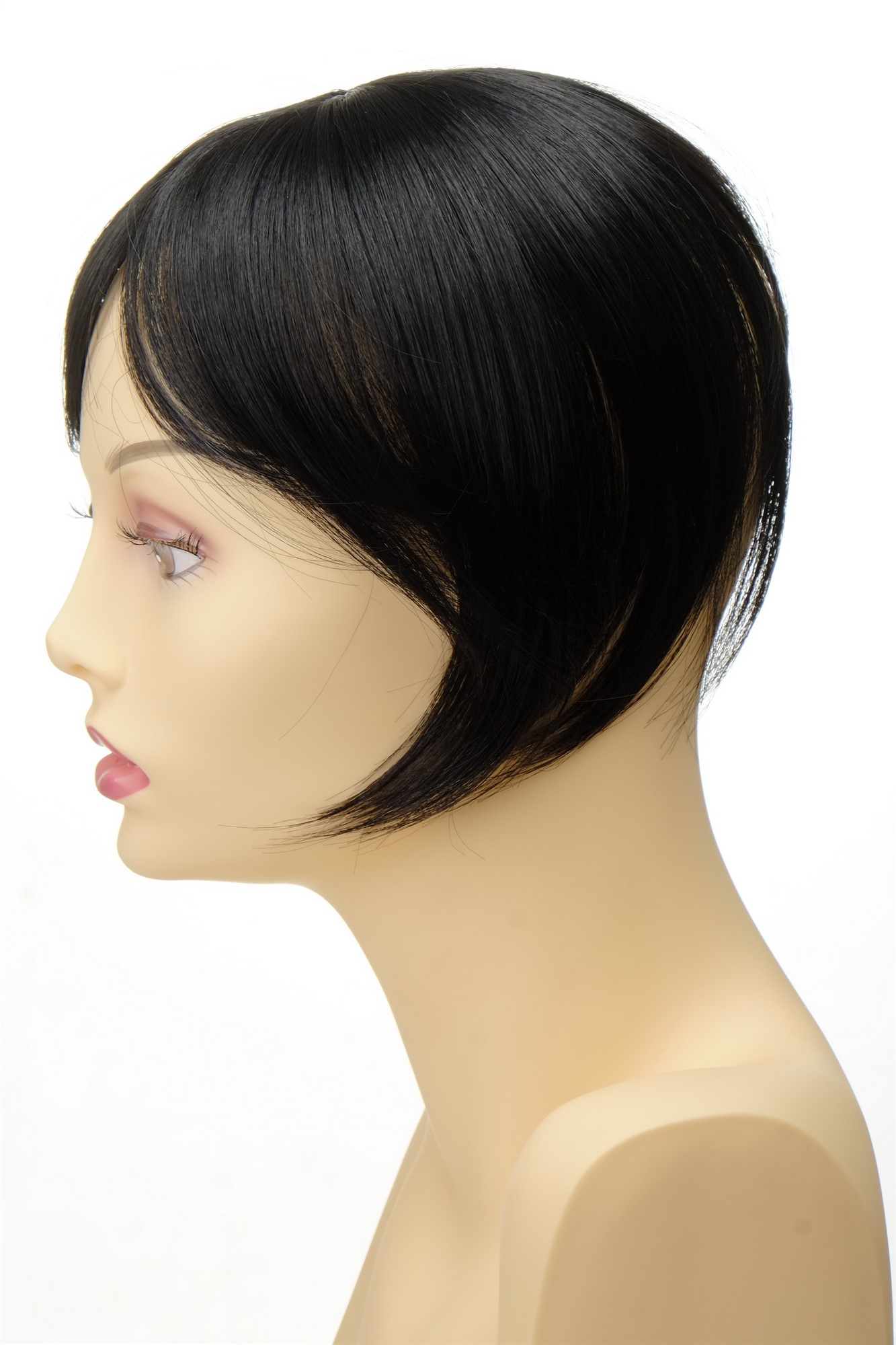 Haarteil Toupet Topaufsatz Schwarz Q022-GGO-1B, Ansicht 2, WIG ME UP: Ihr Perücken Online Shop Toupet glatt Samtschwarz 20 cm