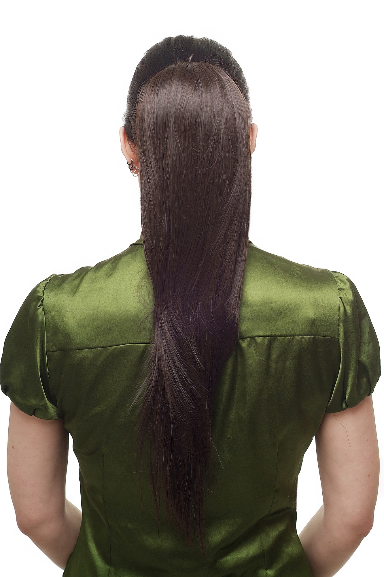 glattes Zopf-Haarteil Braun 60 cm lang