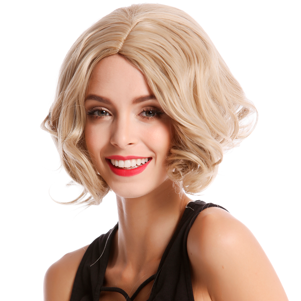 Blonde Bob Perücke mit Mittelscheitel