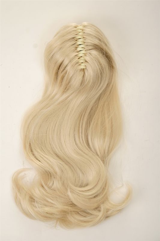 Pferdeschwanz-Verlängerung Aus Kunsthaar – 61 Cm Lang, Clip-In, Platinblond (613#), Für Damen
